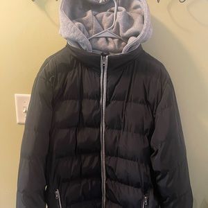 Mens Black ZShow Hooded Puffer Jacket Size L